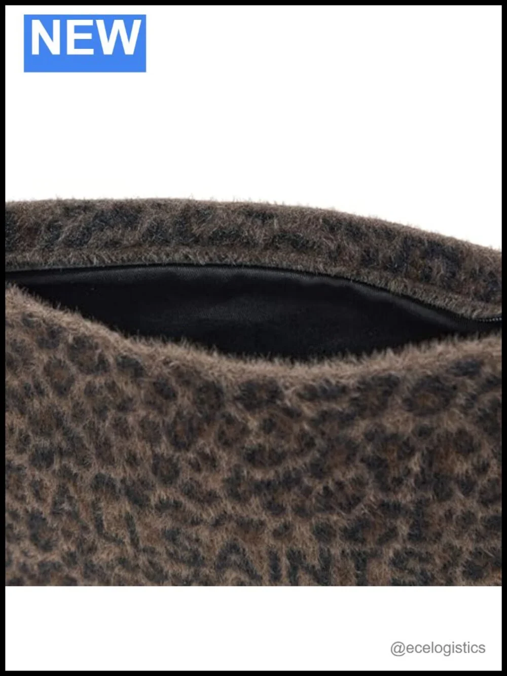 AllSaints Leopard Clutch - W370XD Polyester Evening Bag Zipper